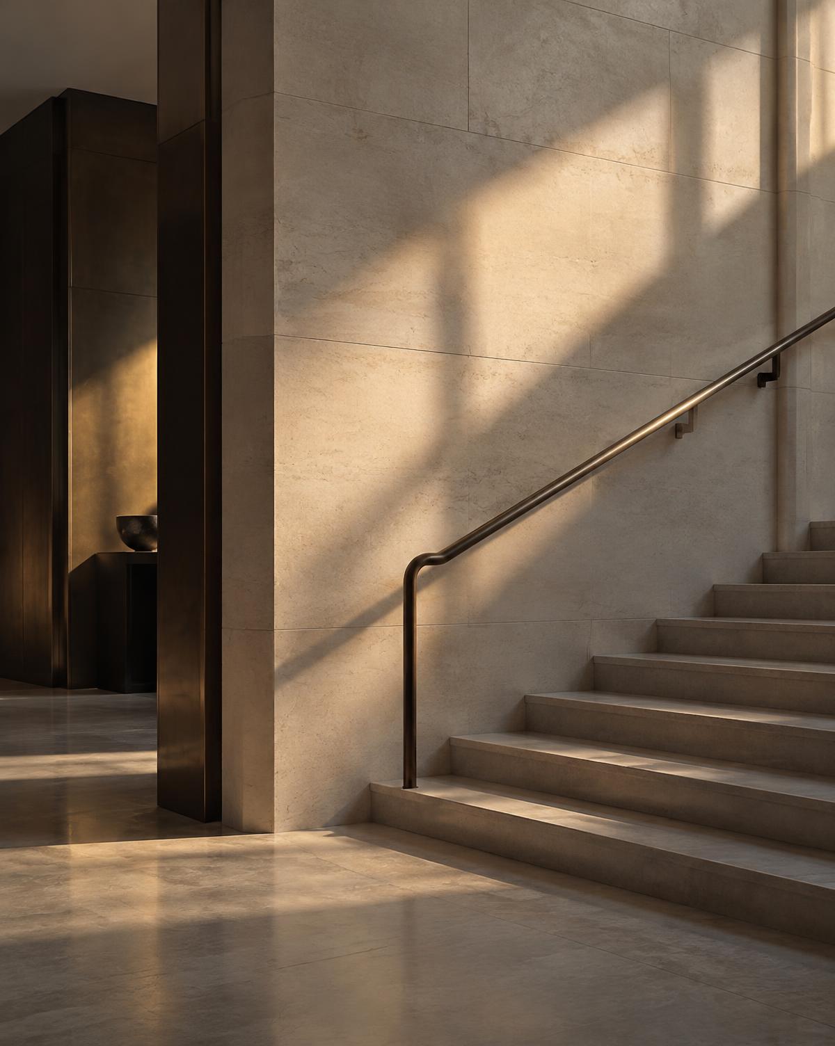 Sunlight across a quiet stone interior